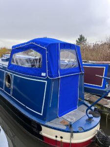 Narrowboat Semi Traditional Pram Hood Cover with door cover